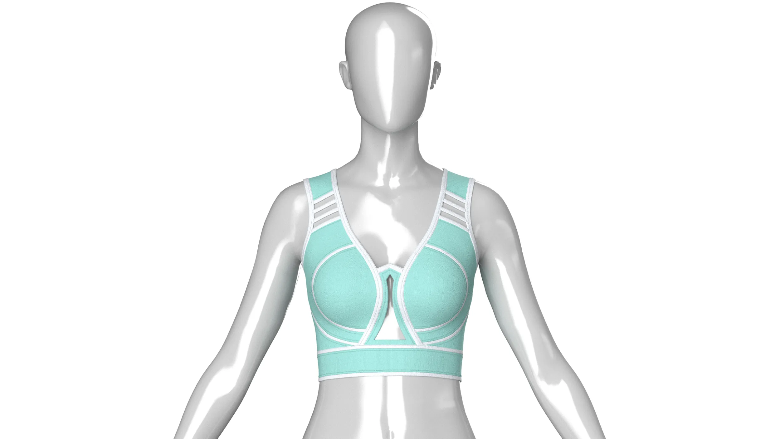 Girls Bralette Top With Keyhole Cutout 3D Model .c4d .max .obj .3ds .fbx .stl .blend 