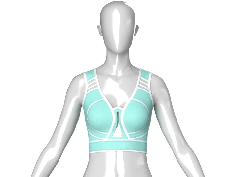Girls Bralette Top With Keyhole Cutout Model 3D