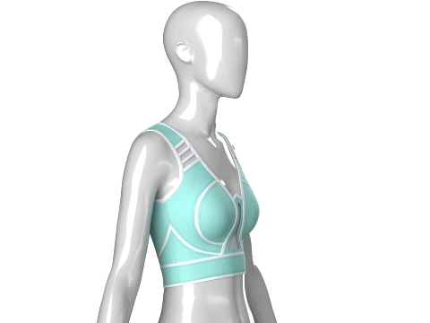 Girls Bralette Top With Keyhole Cutout 3D Model