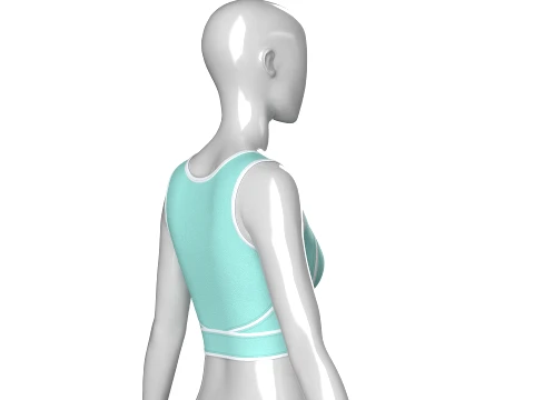 Girls Bralette Top With Keyhole Cutout 3D Model
