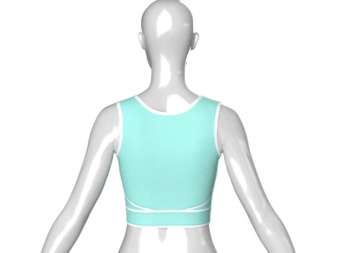Girls Bralette Top With Keyhole Cutout 3D Model