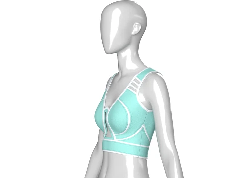 Girls Bralette Top With Keyhole Cutout 3D Model