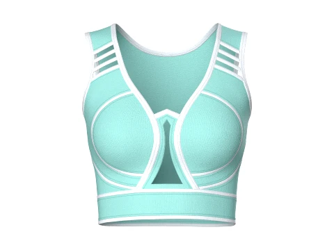 Girls Bralette Top With Keyhole Cutout 3D Model