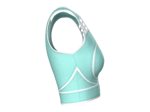 Girls Bralette Top With Keyhole Cutout 3D Model