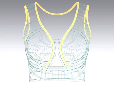 Girls Bralette Top With Keyhole Cutout 3D Model