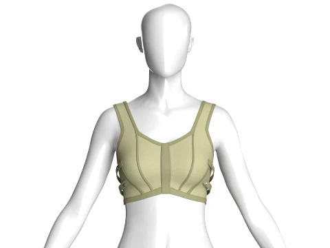 Girls Bralette Top With Side Studded Straps 3D 모델