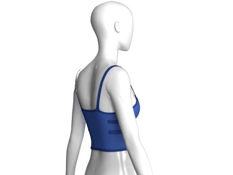 Girls Crop Top With Center Front Lace-Up 3D Model