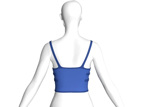 Girls Crop Top With Center Front Lace-Up 3D Model