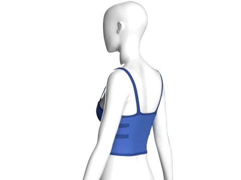 Girls Crop Top With Center Front Lace-Up 3D Model
