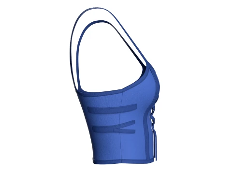 Girls Crop Top With Center Front Lace-Up 3D Model