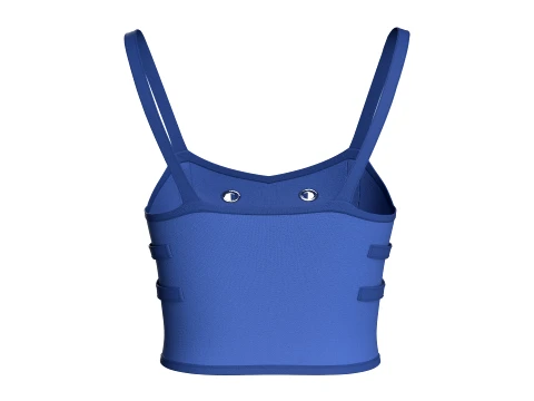Girls Crop Top With Center Front Lace-Up 3D Model