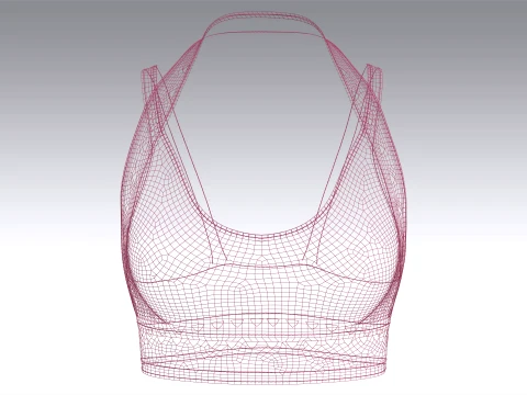 Girls Halter Sports Bra 3D Model