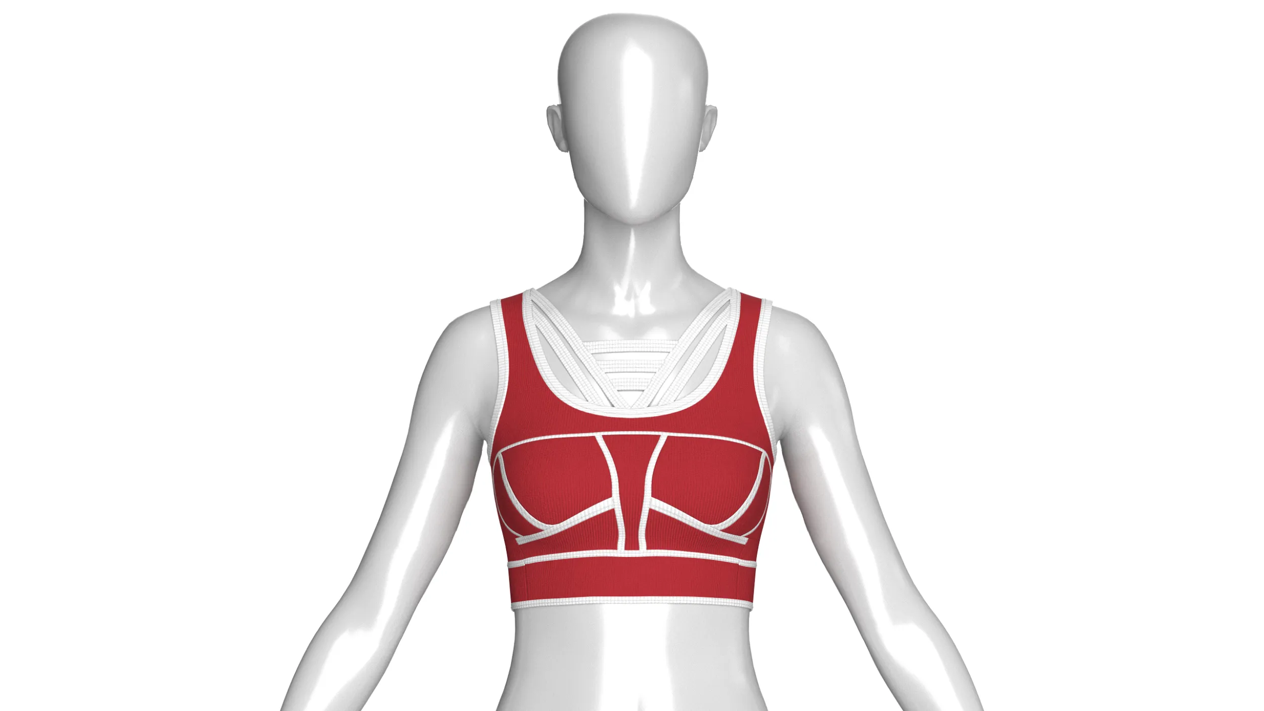 Girls Ribbed Bralette Top 3D Model .c4d .max .obj .3ds .fbx .stl .blend 