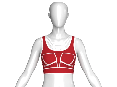 Girls Ribbed Bralette Top Model 3D