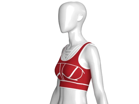 Girls Ribbed Bralette Top 3D Model