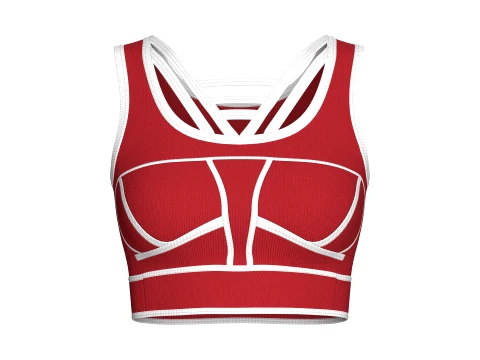 Girls Ribbed Bralette Top 3D Model