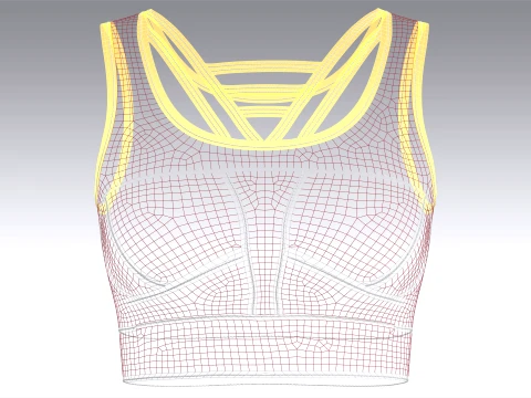 Girls Ribbed Bralette Top 3D Model