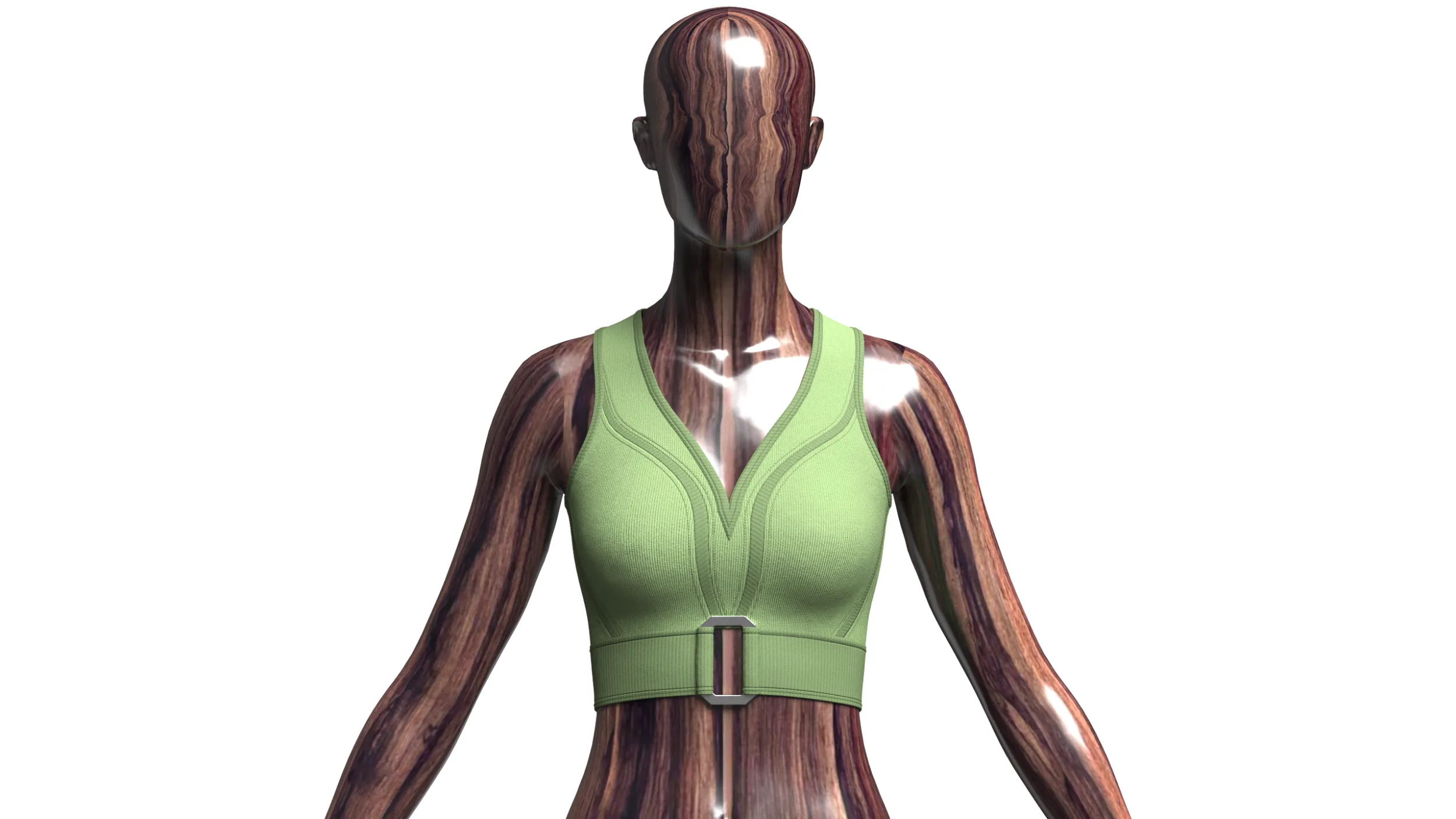 Girls Ribbed Bralette Top With Buckle Detail 3D Model .c4d .max .obj .3ds .fbx .stl .blend 