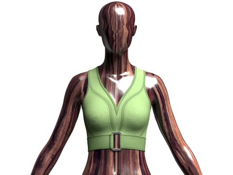 Girls Ribbed Bralette Top With Buckle Detail Model 3D
