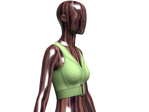 Girls Ribbed Bralette Top With Buckle Detail 3D Model