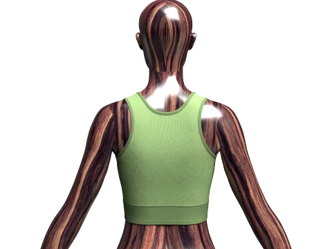 Girls Ribbed Bralette Top With Buckle Detail 3D Model