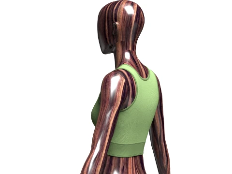 Girls Ribbed Bralette Top With Buckle Detail 3D Model
