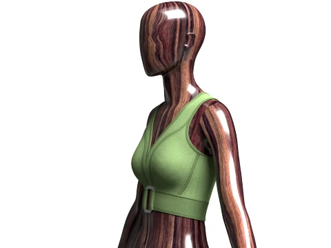 Girls Ribbed Bralette Top With Buckle Detail 3D Model