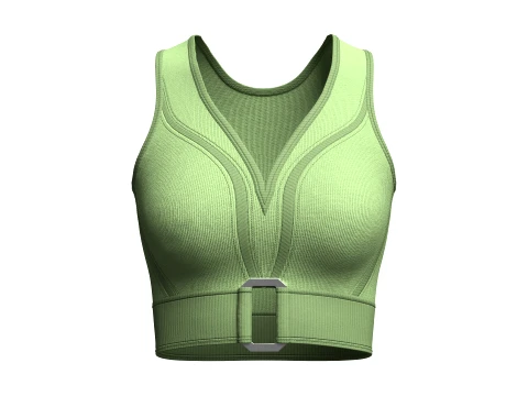 Girls Ribbed Bralette Top With Buckle Detail 3D Model