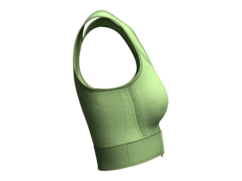 Girls Ribbed Bralette Top With Buckle Detail 3D Model