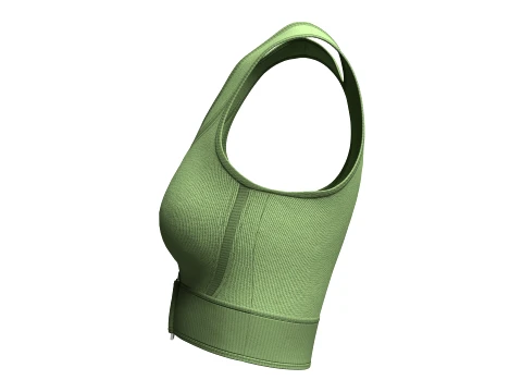 Girls Ribbed Bralette Top With Buckle Detail 3D Model