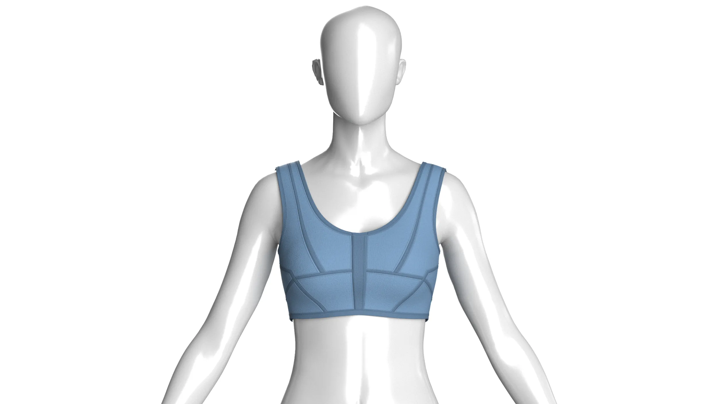 Girls Sports Bralette Top 3D Model .c4d .max .obj .3ds .fbx .stl .blend