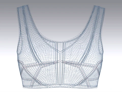 Girls Sports Bralette Top 3D Model