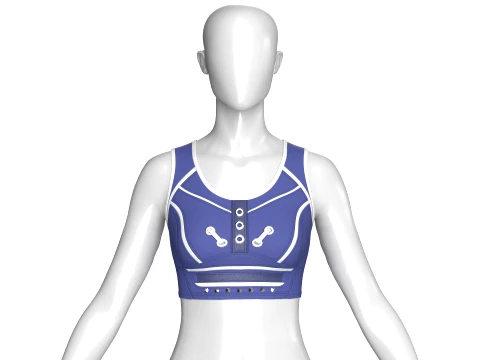 Girls Sports Bralette Top With Eyelet Detail Model 3D
