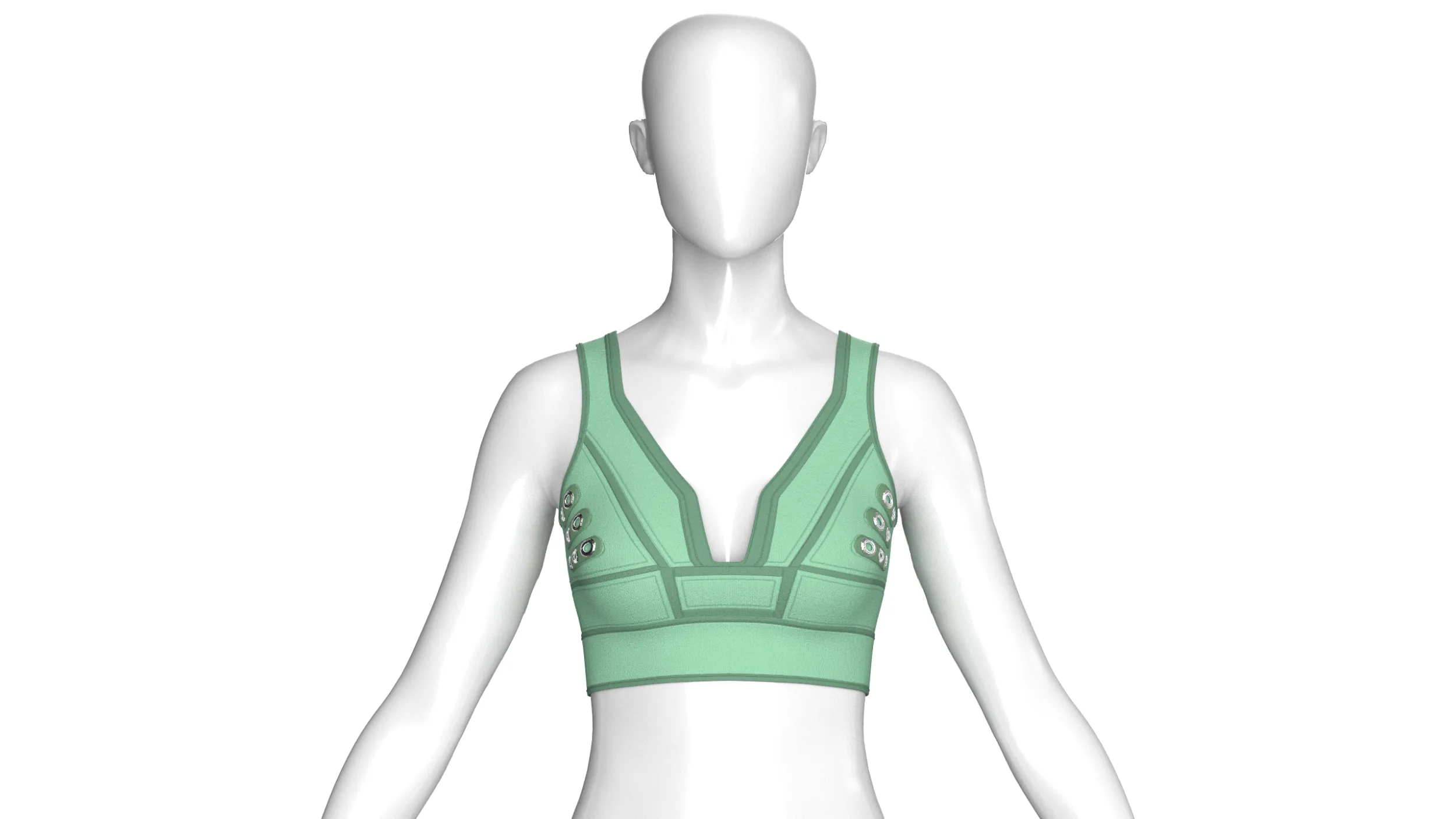 Girls Sports Bralette Top With Eyelets 3D Model .c4d .max .obj .3ds .fbx .stl .blend 