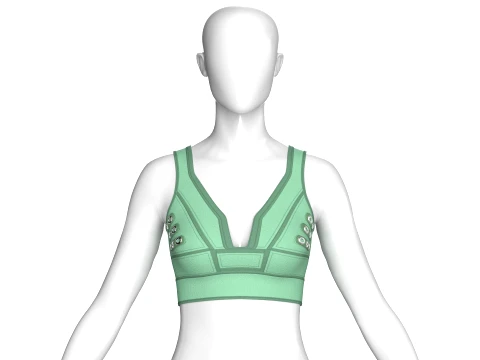 Girls Sports Bralette Top With Eyelets 3D 모델