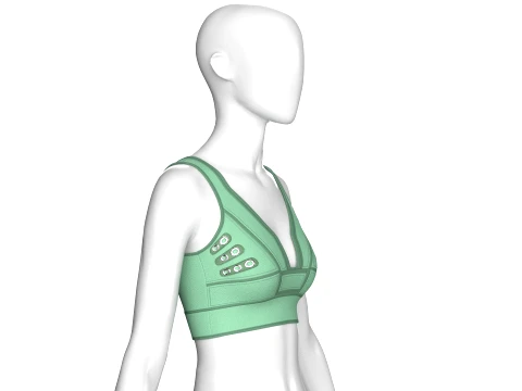Girls Sports Bralette Top With Eyelets 3D Model