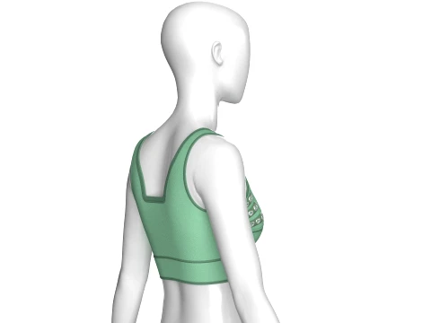Girls Sports Bralette Top With Eyelets 3D Model