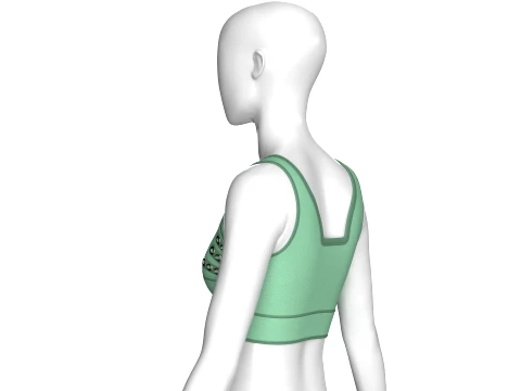 Girls Sports Bralette Top With Eyelets 3D Model