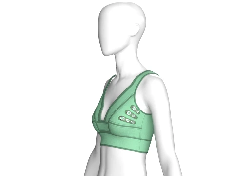 Girls Sports Bralette Top With Eyelets 3D Model