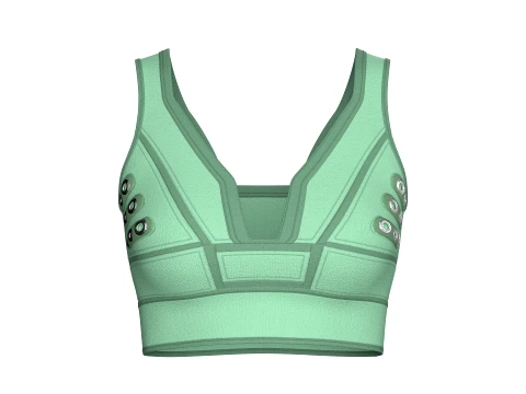 Girls Sports Bralette Top With Eyelets 3D Model