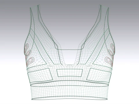 Girls Sports Bralette Top With Eyelets 3D Model