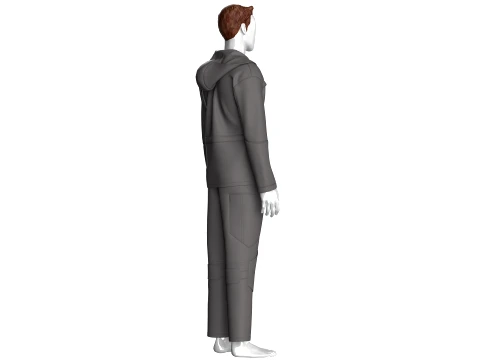 Men Hooded Jacket With Cargo Pant-Outfit 3D Model
