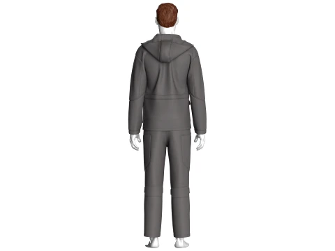 Men Hooded Jacket With Cargo Pant-Outfit 3D Model