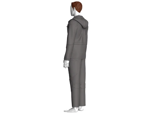 Men Hooded Jacket With Cargo Pant-Outfit 3D Model