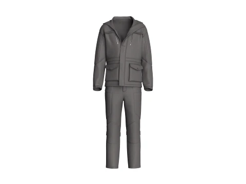 Men Hooded Jacket With Cargo Pant-Outfit 3D Model