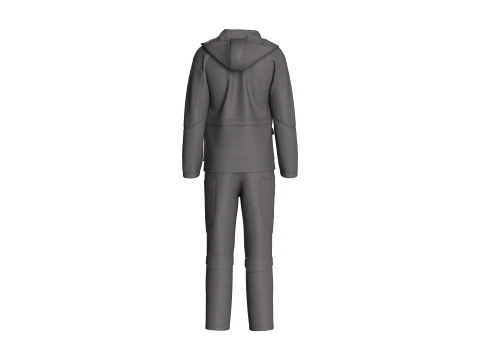 Men Hooded Jacket With Cargo Pant-Outfit 3D Model