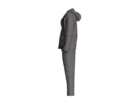 Men Hooded Jacket With Cargo Pant-Outfit 3D Model