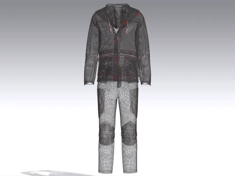 Men Hooded Jacket With Cargo Pant-Outfit 3D Model