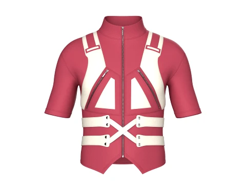 Men Tactical Cycling Jersey With Zip Pocket Model 3D