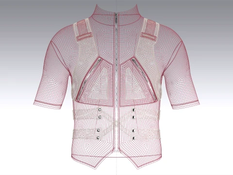 Men Tactical Cycling Jersey With Zip Pocket 3D Model